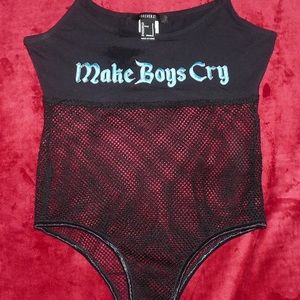 Forever 21 for women black mesh leotard top size small